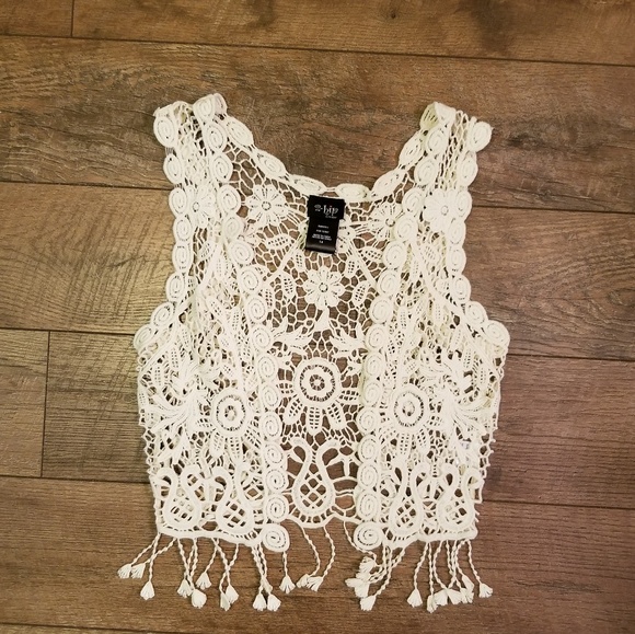 Wrapper Jackets & Blazers - BOHO 2-hip lacy crochet vest